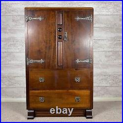 Striking Vintage Solid Wood Bedroom Cabinet Cupboard 2 Dovetailed Drawer Chest