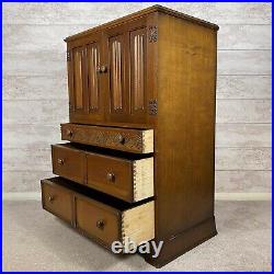 Striking Vintage Traditional Solid Wood 2 Door Cabinet Chest Of 3 Drawers