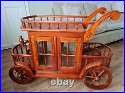 Stunning Large Antique Vintage Cherry Wood Drinks/Bar/Tea Cart/Trolley