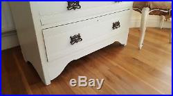 Stunning Painted Vintage Chest of Drawers with Mirror Dressing Table Fired Earth