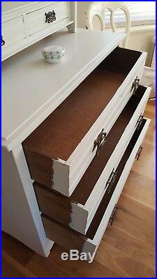 Stunning Painted Vintage Chest of Drawers with Mirror Dressing Table Fired Earth