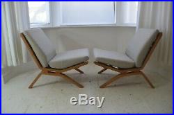 Stunning Pair Vintage Stag Goble Lounge Chairs