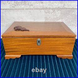 Stunning Vintage Handmade Solid Wood Jewellery Chocolate Storage Box No Key
