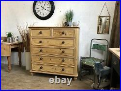 Stunning Vintage Old Pine Chest Of Drawers / Sideboard/ Dresser