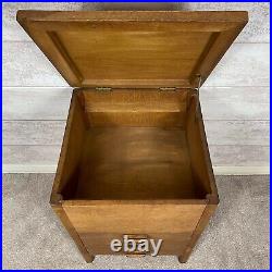 Stunning Vintage Solid Wood Hinged Lid 3 Drawer Sewing Craft Storage Chest