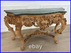 Stunning, stripped french oak console table, antique, vintage, Marble Top