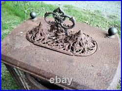Superb Antique Cast Iron Woodburning Stove. Wood Burner. Green Man. Vintage