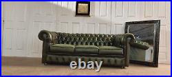 Superb Vintage Antique Chesterfield 3 Seater Leather Sofa