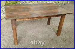 Table Country Farmhouse Kitchen Rustic Pine Vintage Antique Refectory Dining