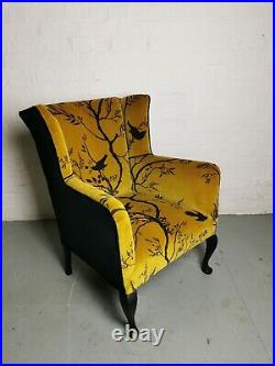 Timorous Beasties Velvet Birdbranch Fabric Traditionally Upholstered Chair