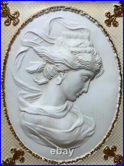 Two Ornate Vintage Victorian Lady Turner West Wind/ East Wind Cameo Style Plaque