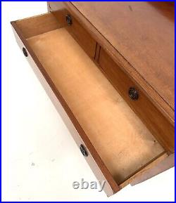 VINTAGE ANTIQUE MAHOGANY/ WALNUT LOW WIDE CHEST OF 4 DRAWERS c1930s