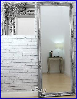 Verona Full Length Silver Shabby Chic Leaner Wall Mirror 72 x 29 6ft Tall