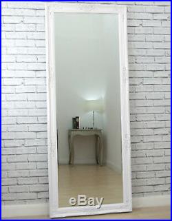 Verona Full Length White Shabby Chic Leaner Wall Floor Mirror 72x29 6ft Tall