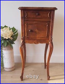 Very Pretty Antique / Vintage French Marble Topped Bedside Cabinet/Pot Cupboard