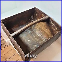 Very Rare Vintage Chinese Wooden Rice Grain Measure Harvest Bucket with Handle