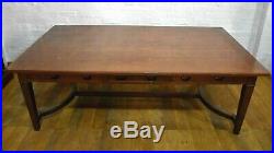Very large antique vintage mahogany library table