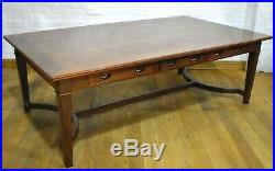 Very large antique vintage mahogany library table