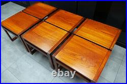 Very rare Danish Midcentury teak lounge dining table and chairs by Erik Buch
