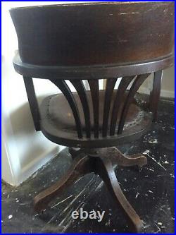 Vintage 1920s Swivel Tilt Office Captains Banker's Chair all original