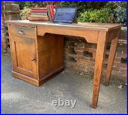 Vintage 1930s Oak Wake & Dean Single Pedestal Writing Desk