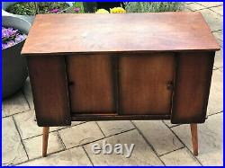 Vintage 1940s 1950s Mid Century Wooden Record Cabinet Drinks Cabinet