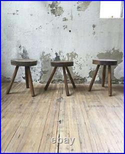 Vintage 1940s French Charlotte Perriand Inspired Tripod Stool
