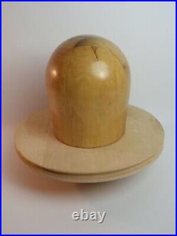 Vintage 1940s Millinery Hat Form Mold Block Wood Louie Miller School 3 Piece