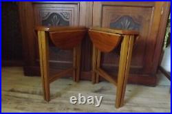 Vintage 1970's pair of folding side tables Danish mid century Poul Hundevad No 1