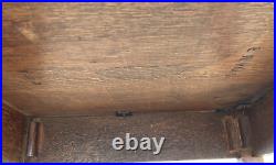 Vintage 5 Drawer Wooden Desk, Brass Handles, 790mm x 1065mm x 595mm