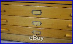Vintage 6 Drawer light Wood Plan Chest / Architects / Artists Chest of Drawers