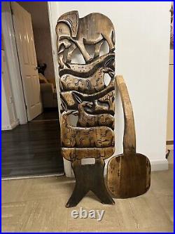 Vintage African Handcarved wood /Decorative Furniture