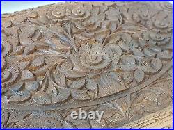 Vintage Anglo Indian Carved Wooden Box Cigar Cigarette Jewellery Raj Stationery