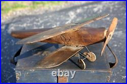 Vintage Antique Airplane Model Wood Weathervane folk art primitive toy old