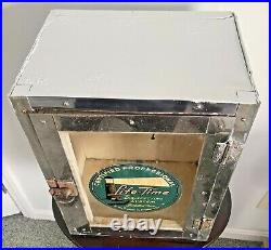Vintage Antique Apothecary Barbershop Antiseptic Sterilizer Wood Glass Cabinet