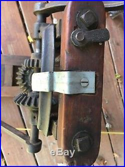 Vintage Antique Beam Timber Framing Barn Auger Drill Press Boring Wood Cast Iron