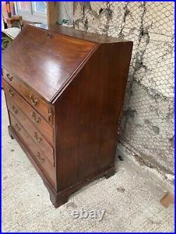 Vintage Antique Brown Bureau Home Study Desk Drop Down Front Drawers Lockable