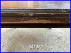 Vintage Antique Brown Solid Wooden Wind Out Extending Dining Table on Castors