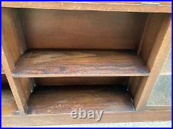 Vintage Antique Brown Wooden Display Cabinet Bureau Drop Down Front Lockable