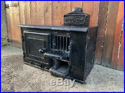 Vintage Antique COOPER & HEDGES Cast Iron Range Cooking Wood Burning Stove