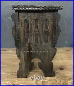 Vintage Antique Carved Storage Stool Small Coffer