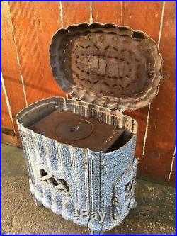 Vintage Antique Cast Iron French Enamel Multi Fuel stove Log Wood Burner