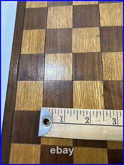 Vintage Antique Chess Checker Wood Game Board Handmade Wooden Collectible
