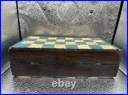 Vintage Antique Chess Set Wood and Soapstone Federales vs. Banditos