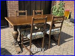 Vintage Antique Dining Table and 4 Chairs