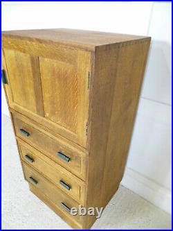 Vintage Antique E Gomme GPlan Heals London Oak Tallboy storage cabinet 1935