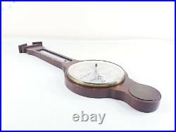 Vintage Antique English Wheel Barometer Beautiful Brown wood