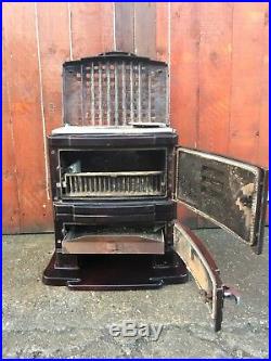 Vintage Antique French Cast Iron Enamel CHAPPEE Stove Wood Log Burner