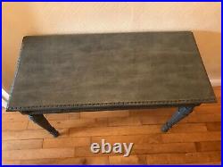 Vintage Antique French Style Carved & Grey Painted Side or Hall Table