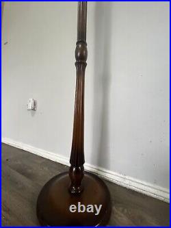 Vintage / Antique Fumed Dark Oak Twist Floor Mounted Standard Lamp Dark Wood